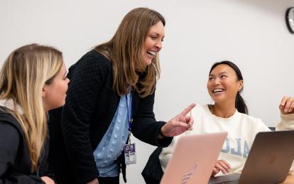 professor and students in classroom